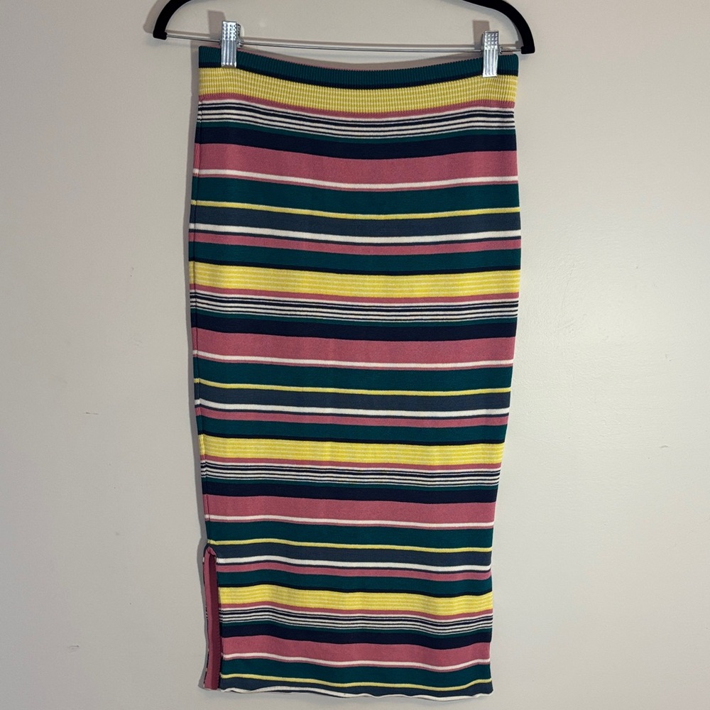 Anthropologie Maeve striped colourful pencil midi skirt